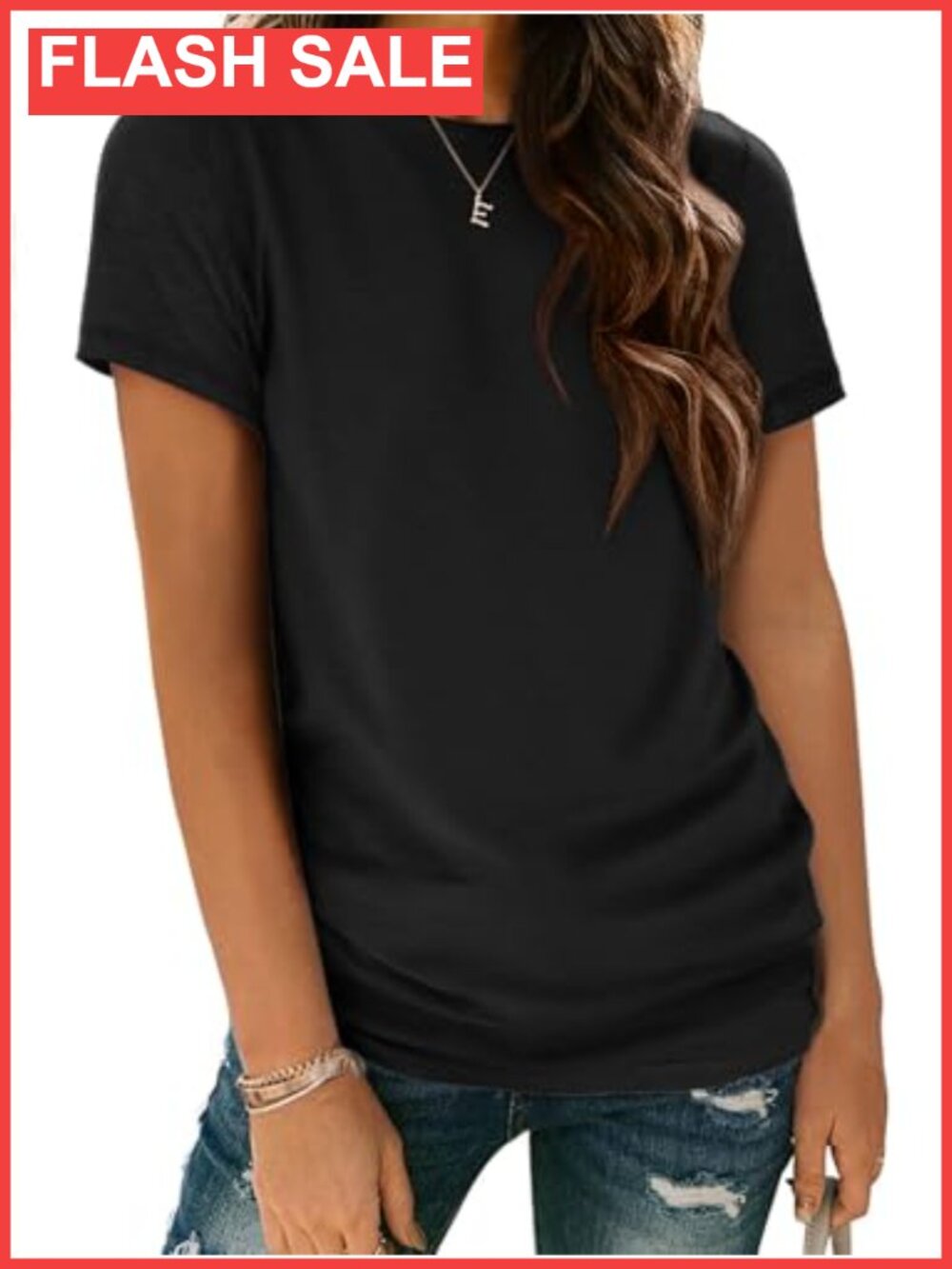 Womens Basic Crewneck Short Sleeve T-Shirt Rayon Blend Summer Top
